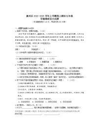 湖北省襄阳市襄州区2022-2023学年上学期九年级语文期末试题（含答案）