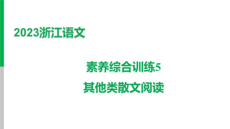 2023浙江中考语文 素养综合训练5　其他类散文阅读 课件01