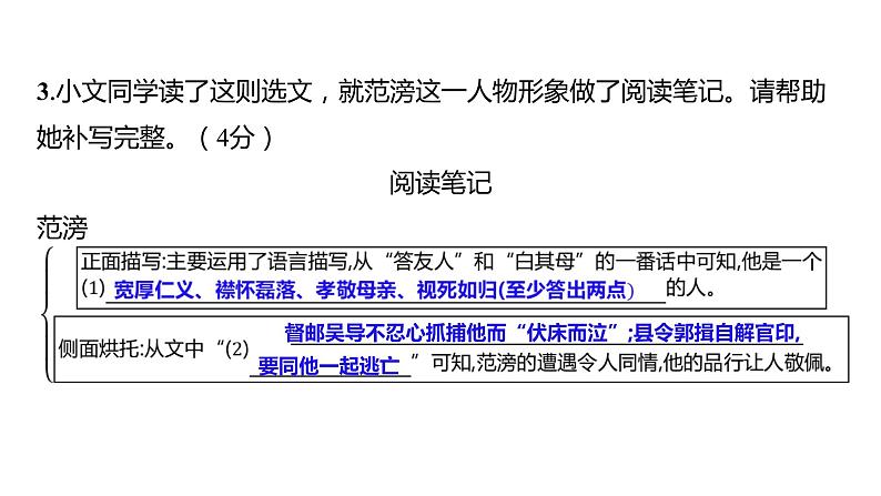 2023浙江中考语文 素养综合训练19　课外文言文分主题训练 课件07