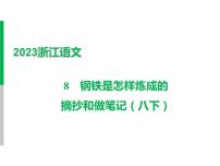 2023 浙江中考语文 一轮复习 阅读 专题三　名著阅读 一、名著知识梳理 （一）12部必读 名著 8　钢铁是怎样炼成的　摘抄和做笔记（八下）课件PPT