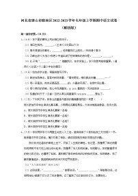 河北省唐山市路南区2022-2023学年七年级上学期期中语文试卷(含答案)