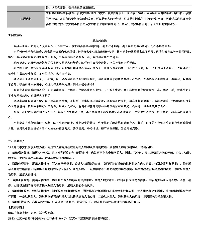 2023年中考语文三轮冲刺：立足素养——记好事，写好人 试卷02