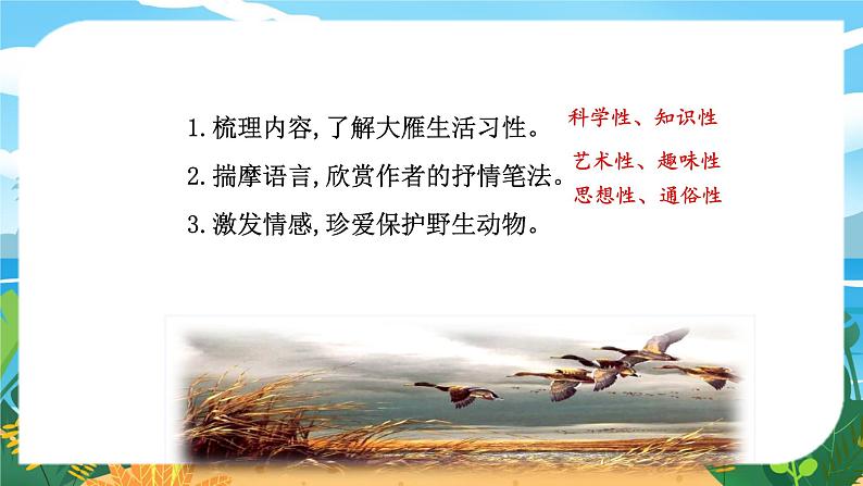 人教八下语文 第2单元 7《大雁归来》 PPT课件第7页