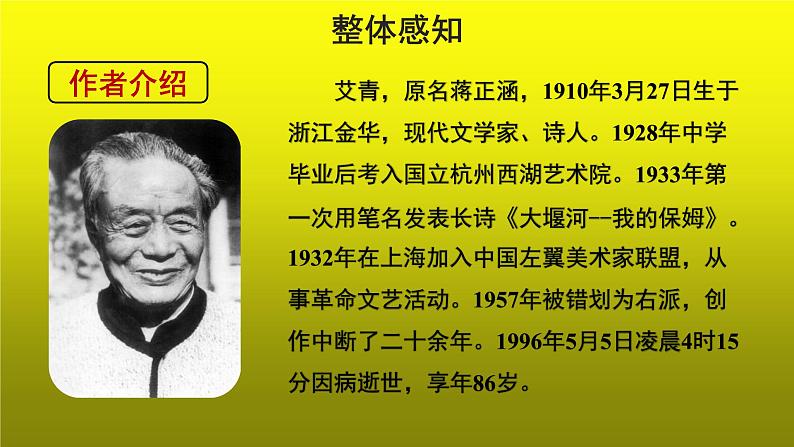 《艾青诗选》示范【教学课件】第6页