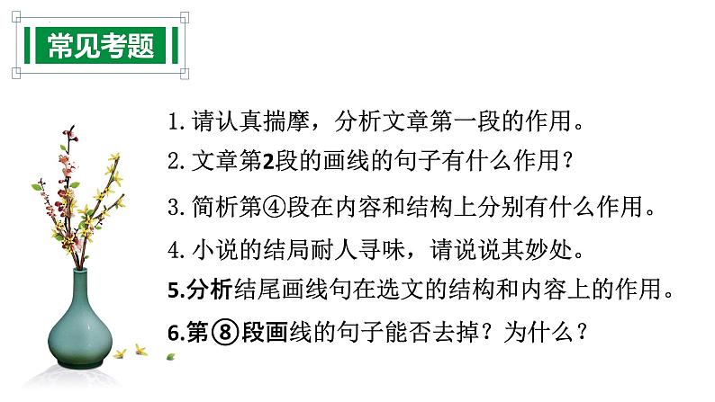 句段的作用（一）课件  2023年中考语文二轮复习04