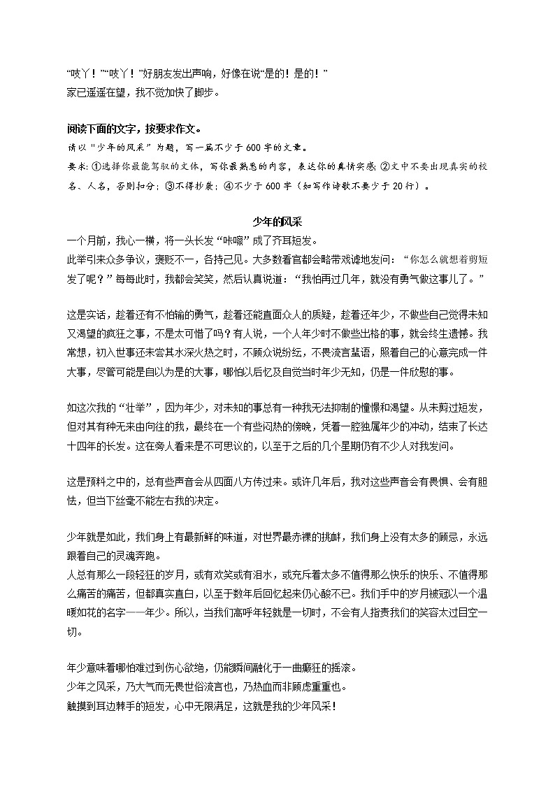 专题56  《我和扁担做朋友》《少年的风采》《那些闪光的记忆》《起点》《在这个不寻常的春天里》-最新冲刺中考语文作文押题预测及优质范文展示第2页
