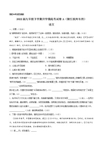 语文-2022届九年级下学期开学摸底考试卷A（河北专用）