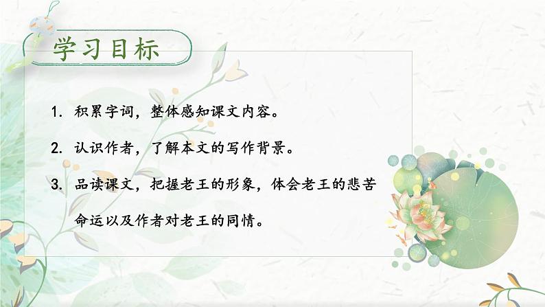 【人教部编版】七下语文  11 老王【第一课时】课件02