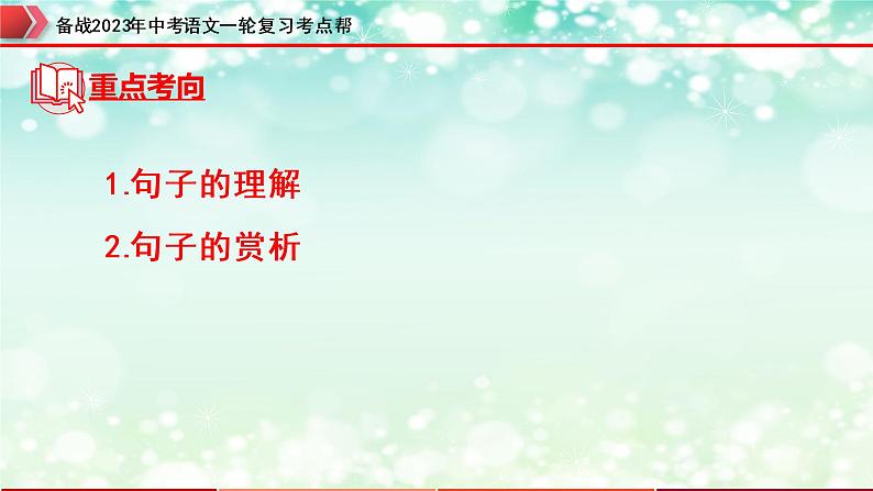 专题13：记叙文阅读之句子的理解与赏析【精品课件+习题精练】-备战2023年中考语文一轮复习考点帮（全国通用）05