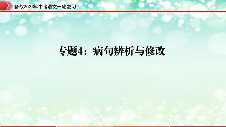 专题04：病句的辨析与修改【精品课件】-备战2023年中考语文一轮复习（全国通用）01