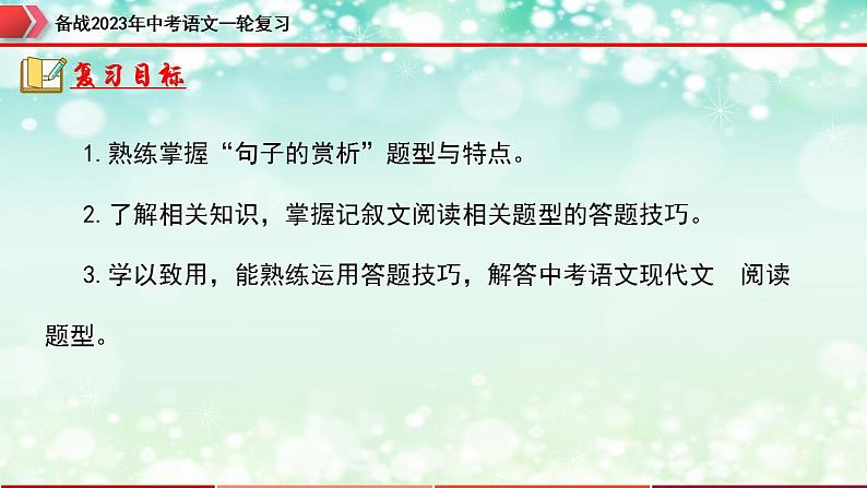专题13：记叙文阅读之句子的理解与赏析【精品课件】-备战2023年中考语文一轮复习（全国通用）第2页