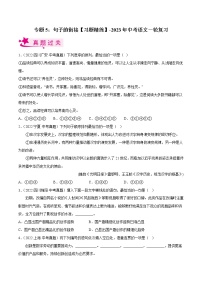 专题05：句子的衔接【习题精练】-备战2023年中考语文一轮复习（全国通用）