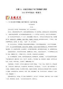 专题13：记叙文阅读之句子的理解与赏析【习题精练】-备战2023年中考语文一轮复习（全国通用）
