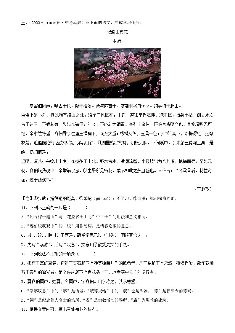 专题28：文言文阅读之课外文言文阅读【习题精练】-备战2023年中考语文一轮复习（全国通用） （解析版）第3页