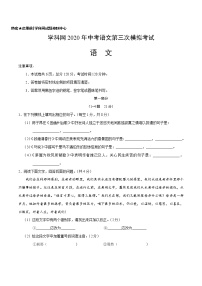 初中语文中考复习 （河北卷） 2020年中考语文第三次模拟考试（A4考试版）