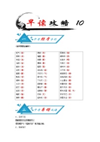 初中语文中考复习 攻略10 频考字形+易错成语+古诗文梳理+战疫人物素材-备战2020年中考语文早读攻略