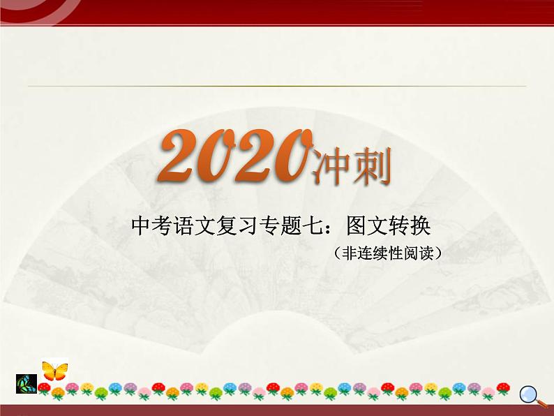 初中语文中考复习 2020中考语文复习“三讲二练”20专题07：图文转换（非连续性阅读） 课件第1页