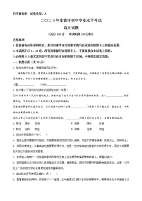 初中语文中考复习 精品解析：山东省东营市2020年中考语文试题（原卷版）