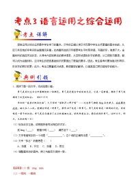 初中语文中考复习 考点03 语言运用之综合运用-备战2019年中考语文考点一遍过