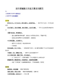 初中语文中考复习 七年级下册重点篇目及理解性默写梳理-2023年中考一轮复习第一弹：古诗文名句背诵默写