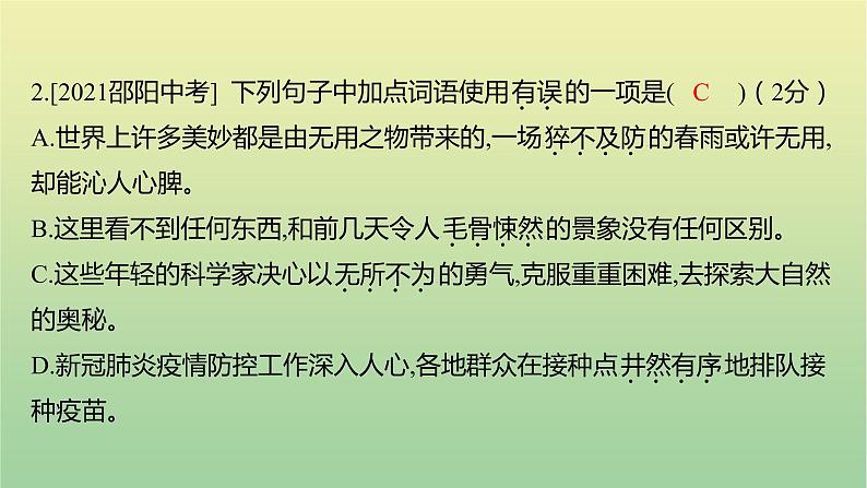 2023年中考语文一轮复习专题二词语理解与运用课件第4页