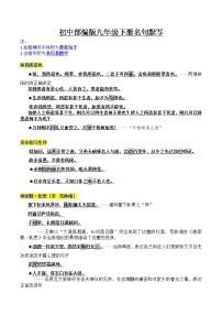 初中语文中考复习 九年级下册重点篇目及理解性默写梳理-2023年中考一轮复习第一弹：古诗文名句背诵默写