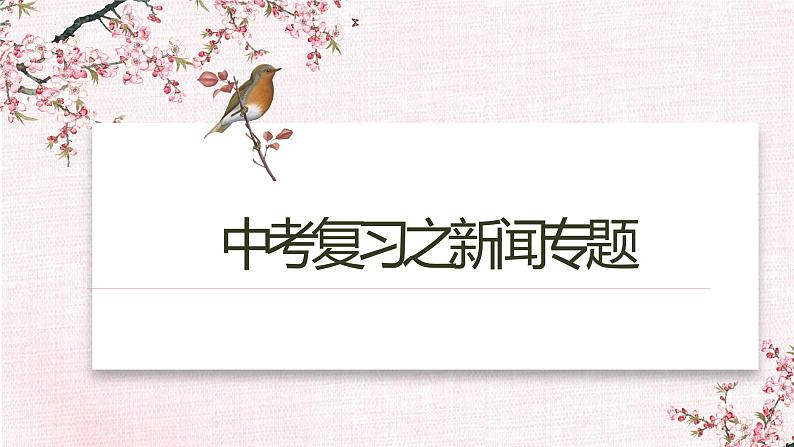 新闻专题     2023年中考语文一轮复习课件PPT第1页