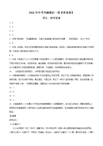 初中语文中考复习 语文-（山东青岛卷）【试题猜想】2022年中考考前最后一卷（参考答案）