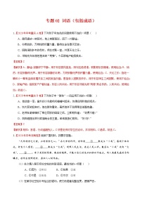 初中语文中考复习 专题02 词语（包括成语）-2020年中考语文真题分项汇编（全国通用）（解析版）