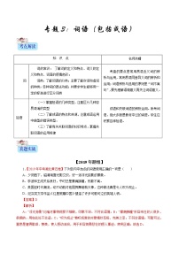 初中语文中考复习 专题03 词语（包括成语）（解析版）