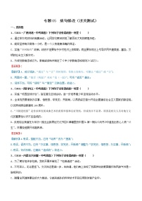 初中语文中考复习 专题05   病句修改（过关测试）（解析版）
