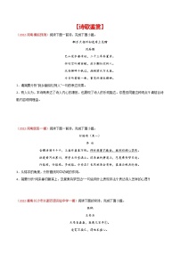 初中语文中考复习 专题06 诗歌鉴赏-2022年中考语文之一模新题精编（全国通用）（原卷版）