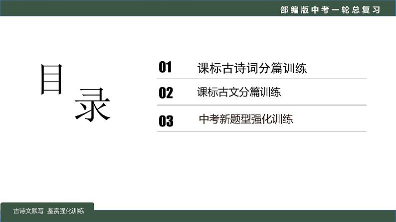 初中语文中考复习 专题04  语言文字运用之古诗文默写及鉴赏（强化训练）-2022年中考语文一轮复习黄金考点讲练测课件PPT第2页