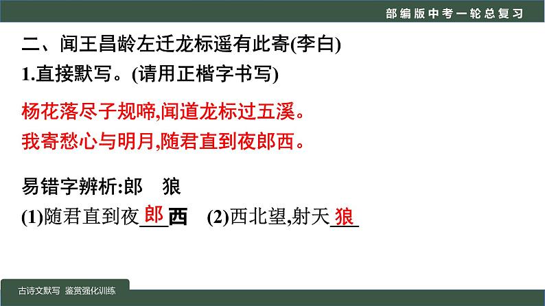 初中语文中考复习 专题04  语言文字运用之古诗文默写及鉴赏（强化训练）-2022年中考语文一轮复习黄金考点讲练测课件PPT第8页