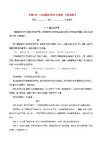 初中语文中考复习 专题09 小标题优秀作文赏析（原卷版）