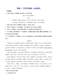 初中语文中考复习 专题11 文言文阅读：山水游记(解析版)