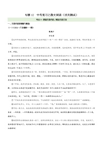 初中语文中考复习 专题12  考点2：把握文章内容，概括文章主旨（过关测试）解析版