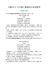 专题05 Ａ九年级上册-备战 中考语文课内古诗词鉴赏