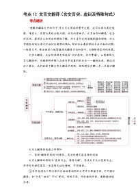 2023年春语文新中考二轮专题导练 考点12 文言文翻译（含文言实、虚词及特殊句式）