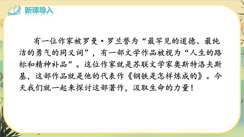 第六单元名著导读《钢铁是怎样炼成的》：摘抄和做笔记（课件PPT+教案+音视频素材）02