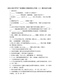 2022-2023学年广东省阳江市阳西县九年级（上）期末语文试卷（含答案解析）