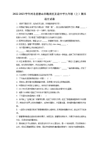 2022-2023学年河北省唐山市路南区友谊中学九年级（上）期末语文试卷（含答案解析）