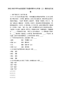 2022-2023学年山东省济宁市嘉祥四中九年级（上）期末语文试卷（含答案解析）