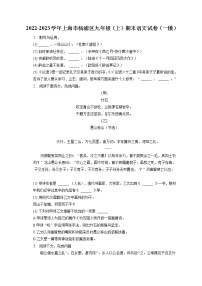 2022-2023学年上海市杨浦区九年级（上）期末语文试卷（一模）（含答案解析）