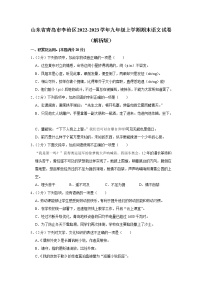 山东省青岛市李沧区2022-2023学年九年级上学期期末考试语文试题 (含答案)