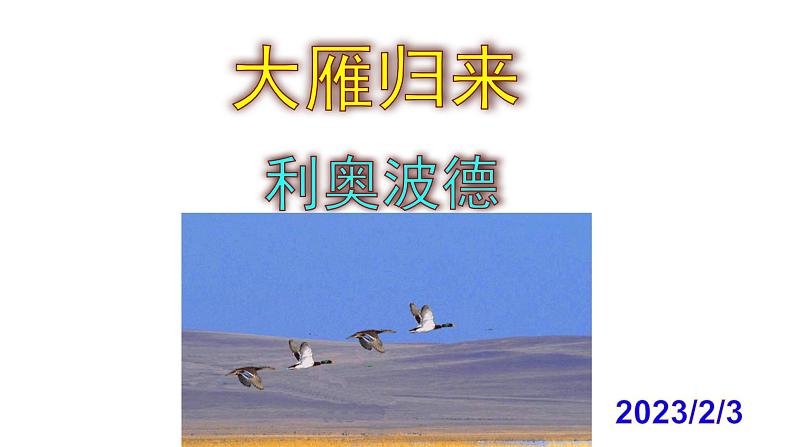 八下语文 7《大雁归来》实用课件01