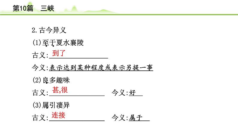 2023年中考语文一轮专题复习：古诗文阅读之课内文言文逐篇梳理八年级第1篇《三峡》课件第8页