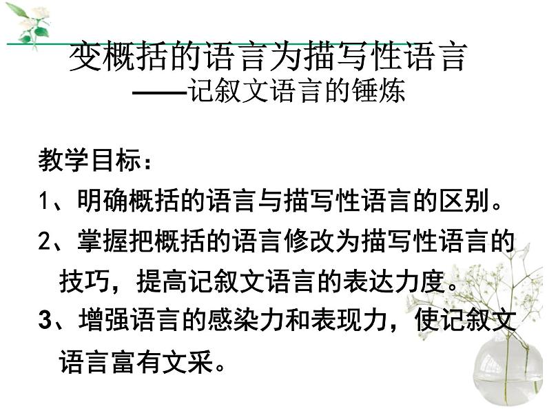 变概括性语言为描写性语言   课件  2023年中考语文一轮复习第2页