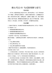 2023 语文新中考二轮复习热点透析 核心考点03句式的变换与仿写