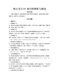 2023 语文新中考二轮复习热点透析 核心考点04病句的辨析与修改